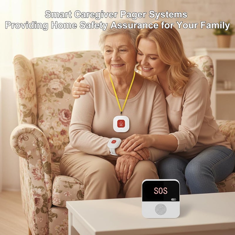 PerfeSafe Life Alert Systems for Seniors No Monthly Fee, Wi-Fi APP Control Wireless Caregiver Pager for Elderly at Home, Medical Alert Systems for Patients with 1 Receiver 2 Call Button 2 Watch Button - Image 5